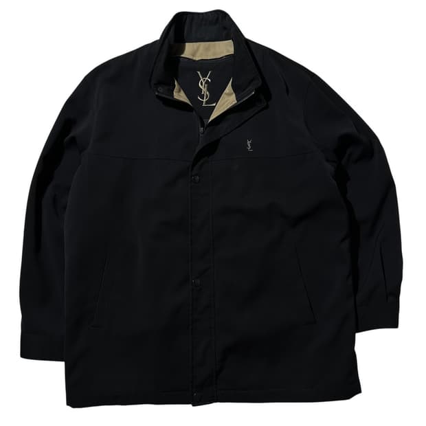 입생로랑 폴리쉘 싱글 자켓 블랙