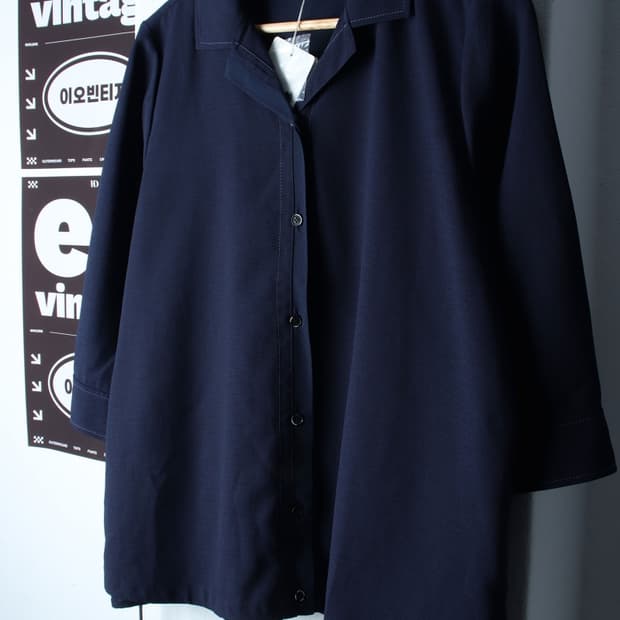 W(XL) 샤트렌 반팔 카라 티셔츠 새상품 셔츠 남방 7부-H34841