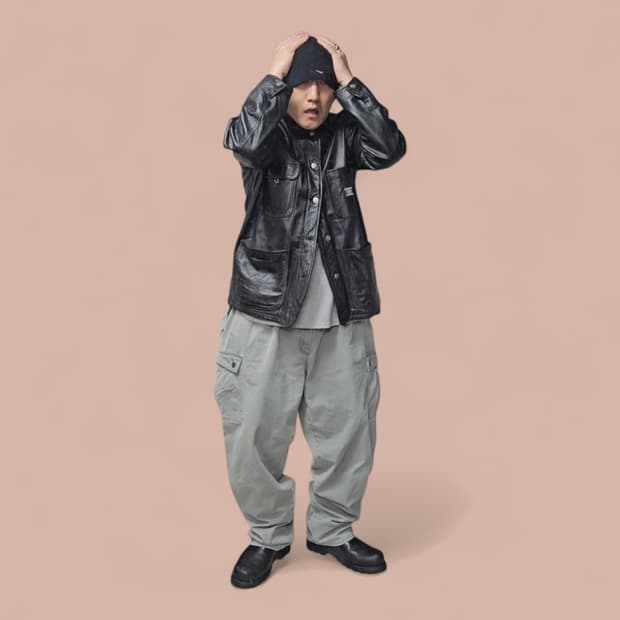 00s 데빌록 devilrock 레더 가죽 자켓 카코트 xl