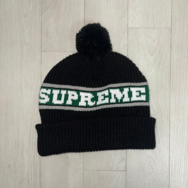 슈프림 24FW 빅 스트라이프 비니 Black