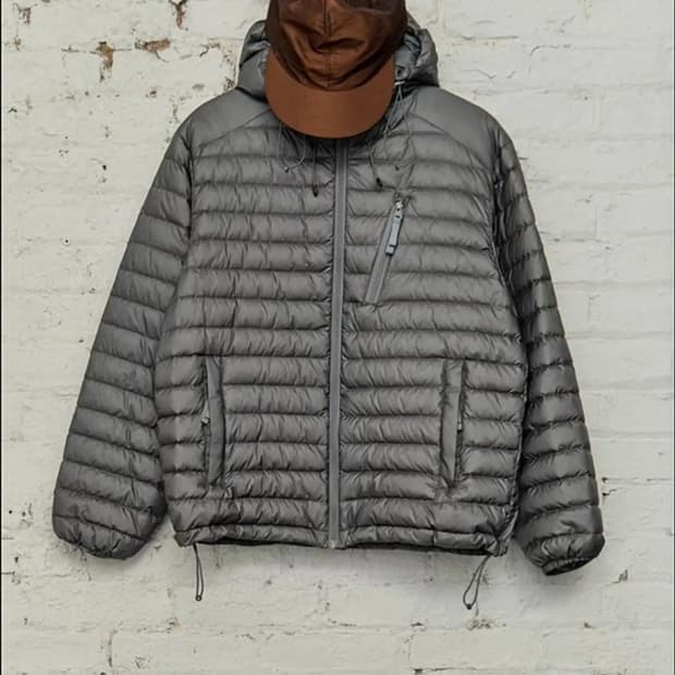 [L] HIS 해지스 25fw 경량 구스 다운 그레이 신상품 hazzys