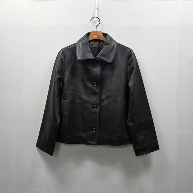 1610 레프트 LEFT 양가죽 자켓 블랙 숏자켓 여성 55(S) 고급가