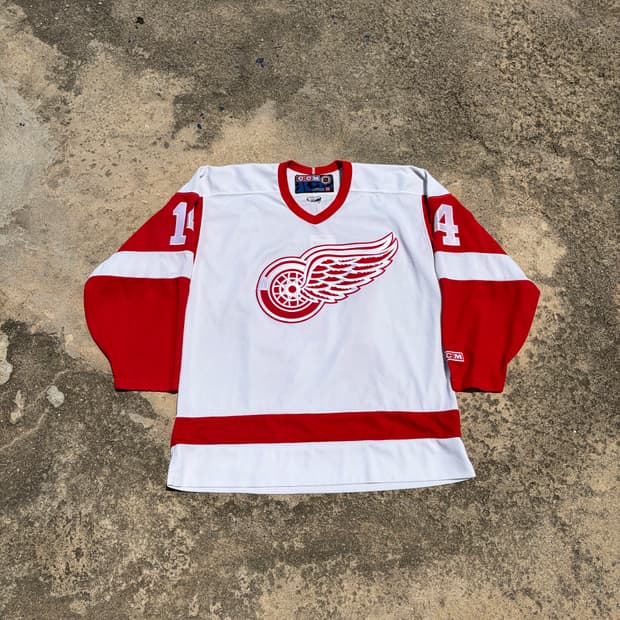 90s CCM NHL 디트로이트 레드윙스 빈티지 하키져지 유니폼 XL
