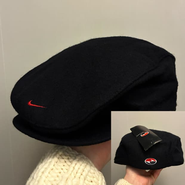 (L)90s 빈티지 나이키 x 타이거우즈 울 나일론 베레모 캡