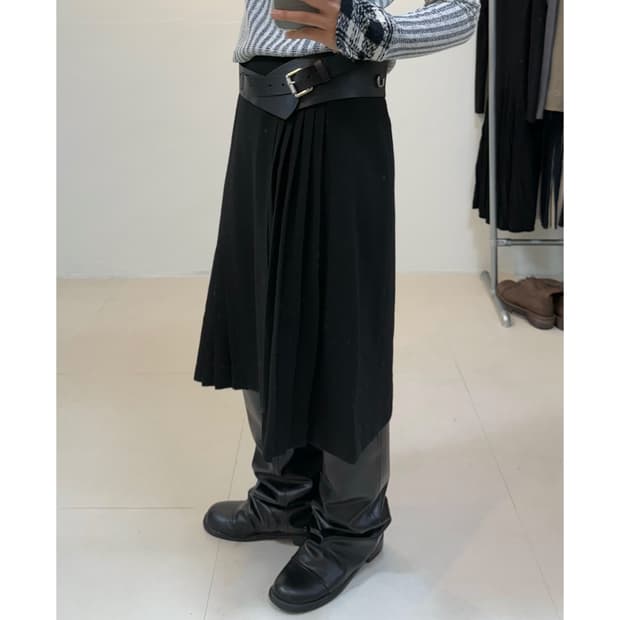 빈티지 울 플리츠 스커트