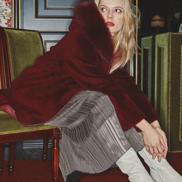 칼라거펠트 후드 양모 코트 20FW