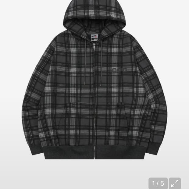 챈스챈스 체크 후드집업