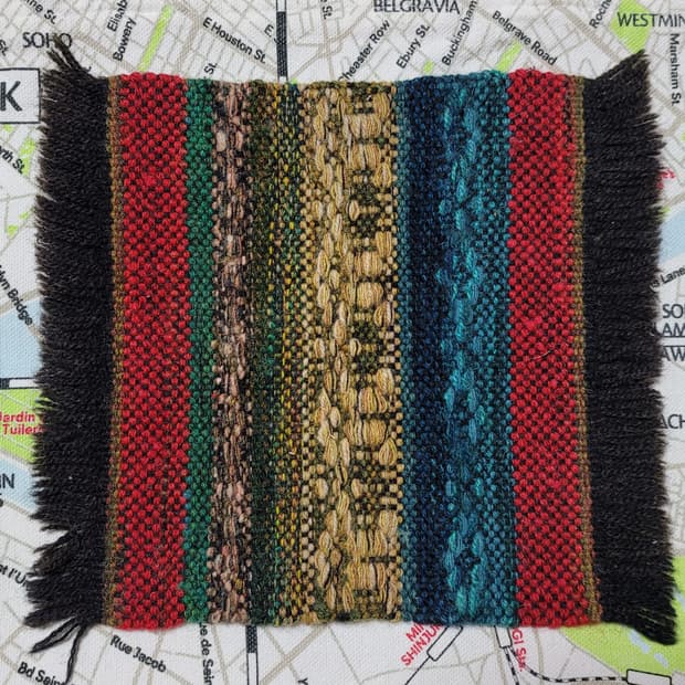 일본 공방 수제 직조 모 장식 패브릭(20*17)