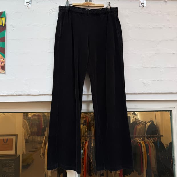 Vince 빈스 벨벳 밴딩 와이드 팬츠 블랙 S