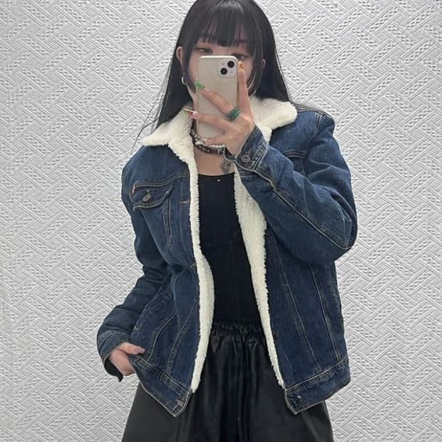 디키즈 캐주얼 레트로 빈티지 쉐르파 양털 데님 자켓 M C09451