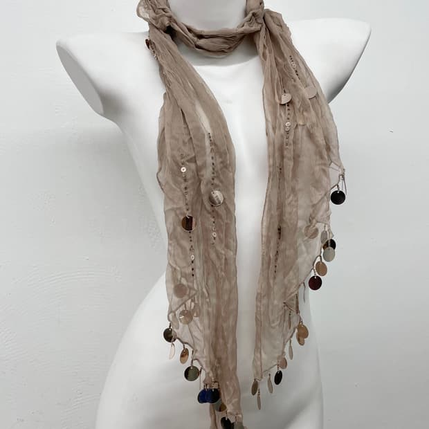 페어리 실크 비즈 머플러