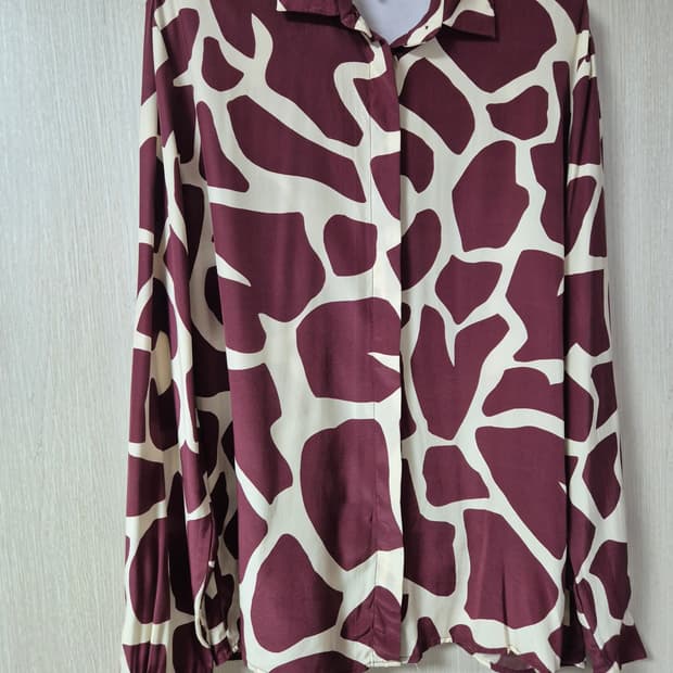 MSGM 실크 블라우스 실크100 패턴 셔츠블라우스