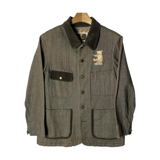 [Pink House] 핑크하우스 코듀로이카라 패치 자켓