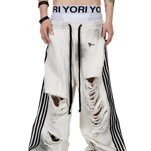 YORI SPORTDirty Wash Logo 5-Stripe Denim