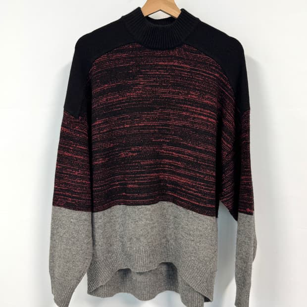 ALEXANDER WANG 마블드 컬러블럭 풀오버 스웨터 S