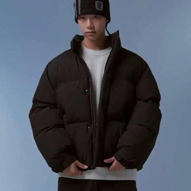 무신사 스탠다드 데일리 푸퍼 숏 패딩 재킷 블랙 L