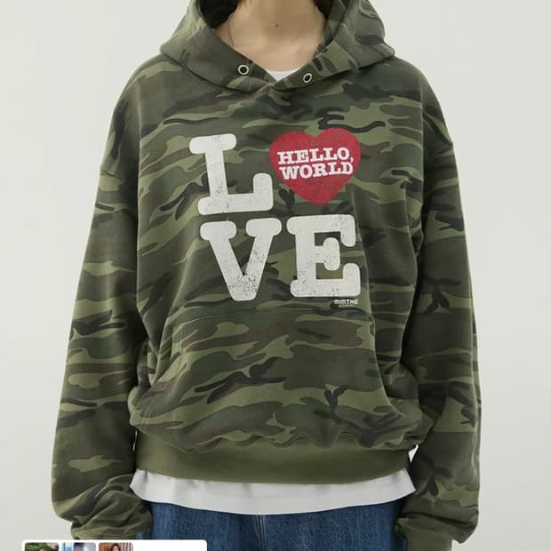 밈더워드로브 카모 후드티