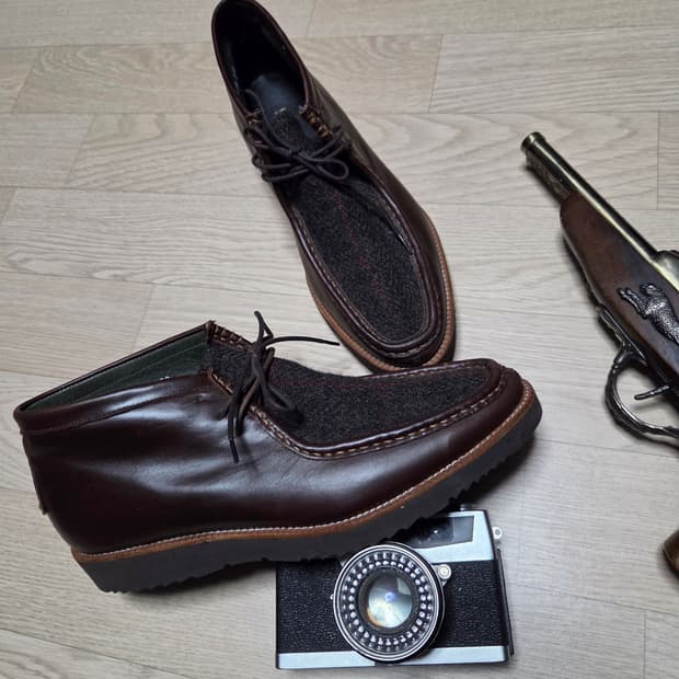 (2~3회 착용) BASSO 구두 트위드 처카