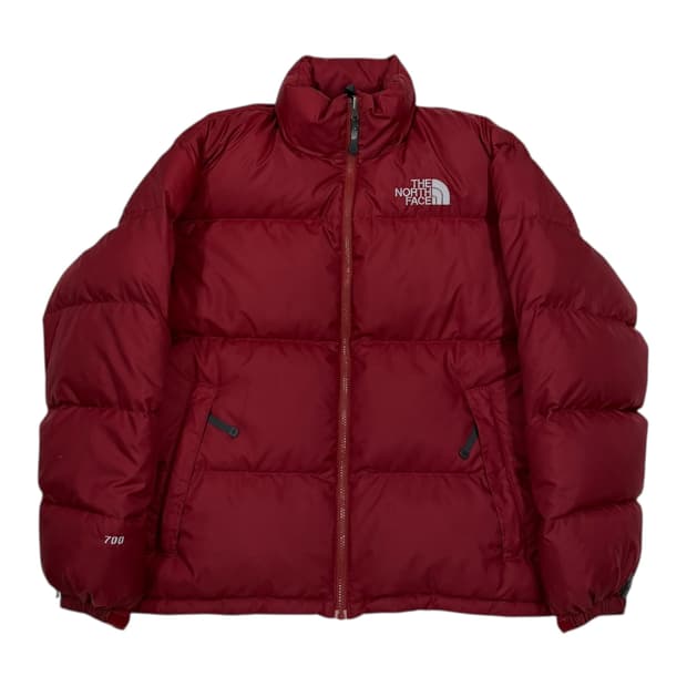 노스페이스 빈티지 구형 무광 눕시700 패딩 버건디 오렌지 L