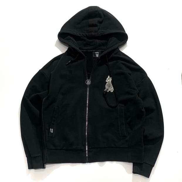 라이프워크 블랙 후드집업  