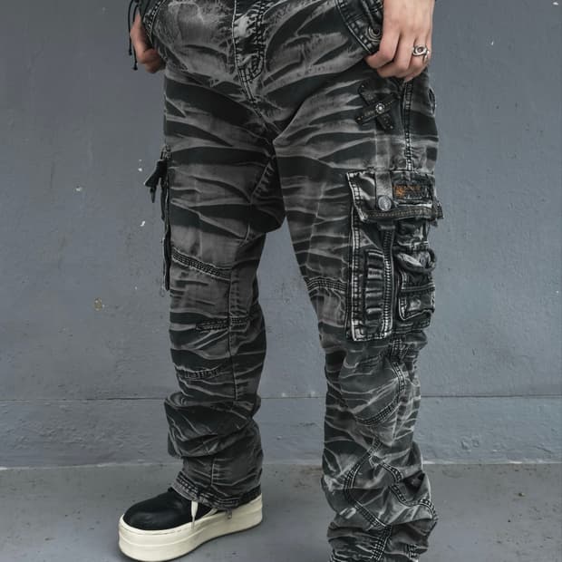 Gray Camo Cargo Pants