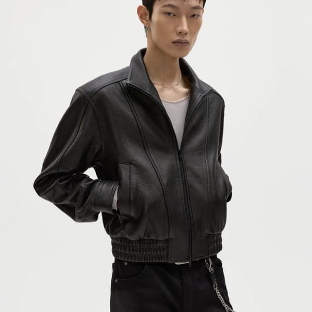 세인트 램스킨 레더 보머 자켓 블랙