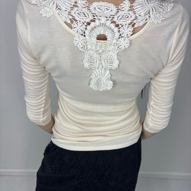T-SHAPE LACE BACK TOP