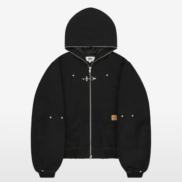OY DUMP WORK HOODED JACKET WASHED BLACK