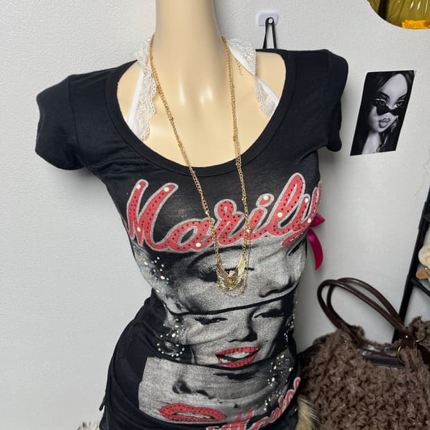 빈티지 갸루 프린팅 반팔티셔츠