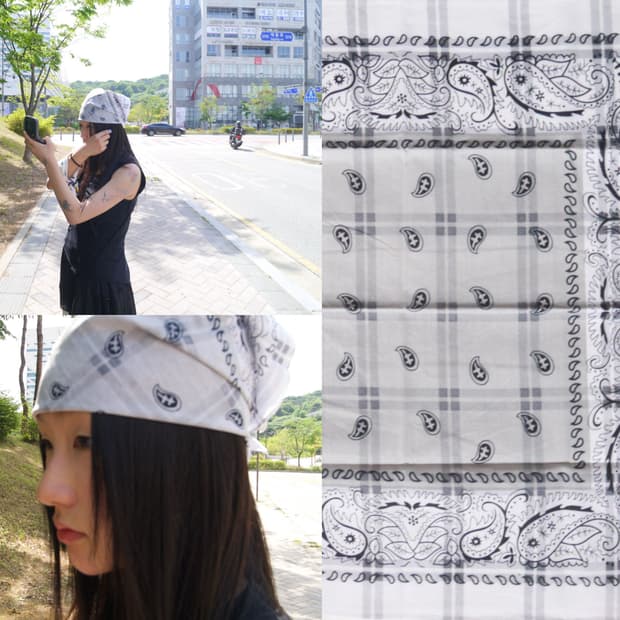 [ paisley check bandana ]