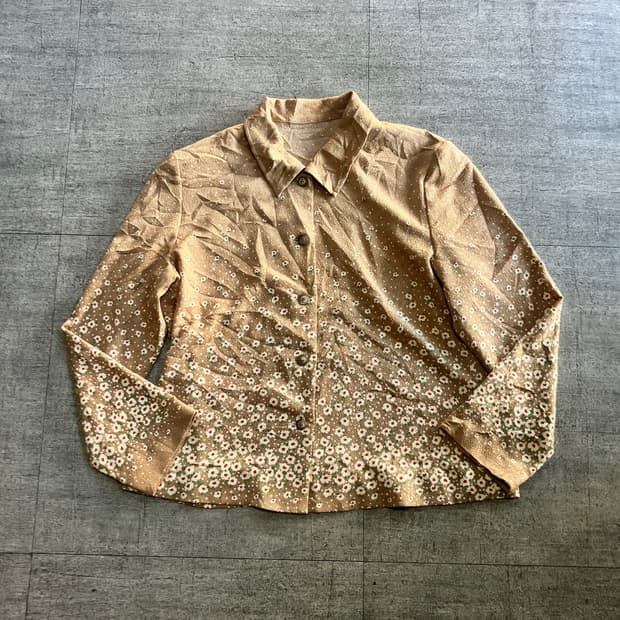 일본빈티지 Karn 하구미모리걸 할메카지 플라워가디건