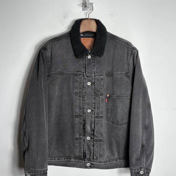 Levis 리바이스 프리미엄 시어링 카라 흑청 쉐르파 데님 자켓 1세대