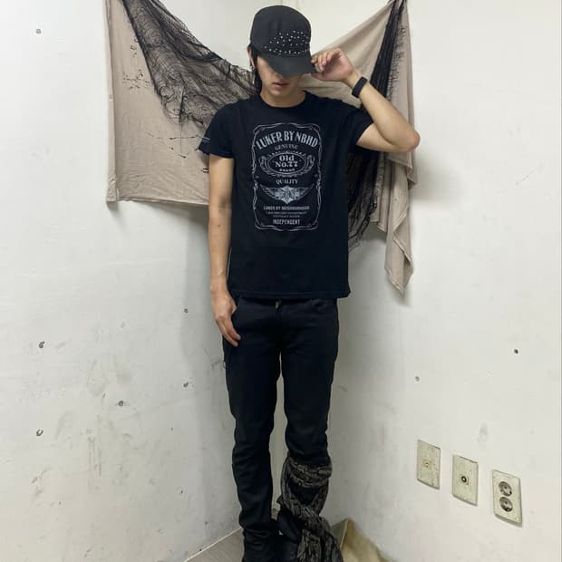 Lucker By NBHD Print Black Tee