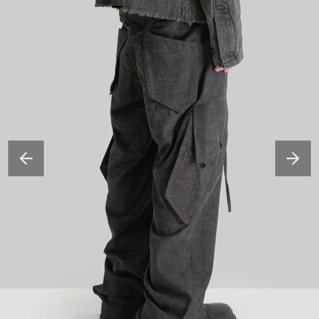 (구매) 블랙멀 카고팬츠 slub grey M사이즈