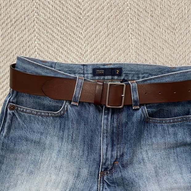마가렛호웰 버클 브라운 레더벨트
