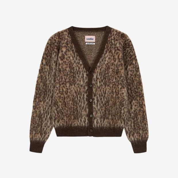 LEOPARD KNIT CARDIGAN BROWN[AS IF CALIE]