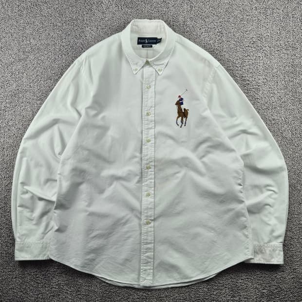 폴로랄프로렌 빅포니 커스텀핏 화이트 셔츠 ( XL ) / 11496