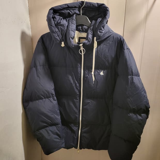 빈폴 네이비 후드 다운 패딩