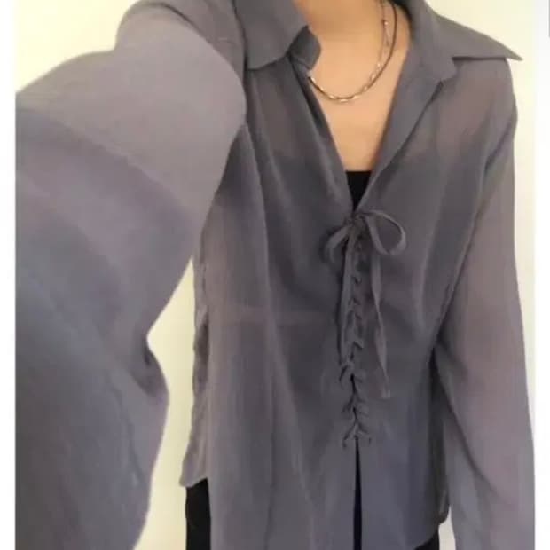 새상품🩵애즈온 시스루 블라우스 셔츠 원가4.5