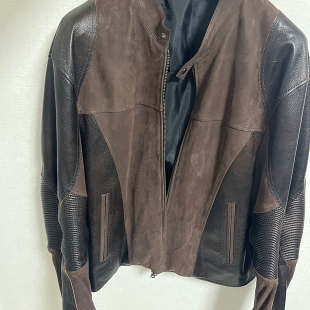 쿠어 믹스드 엠브로이더 바이커 자켓