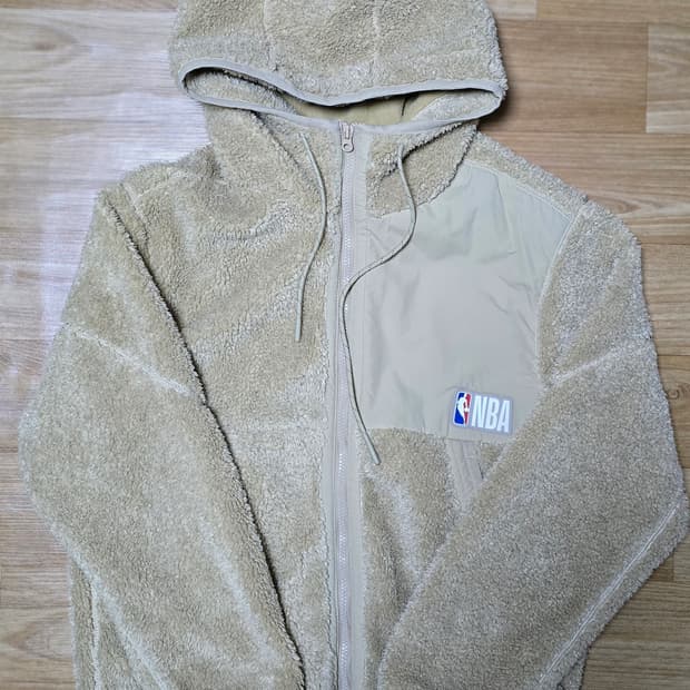 NBA 양털 후드 집업 베이지 M