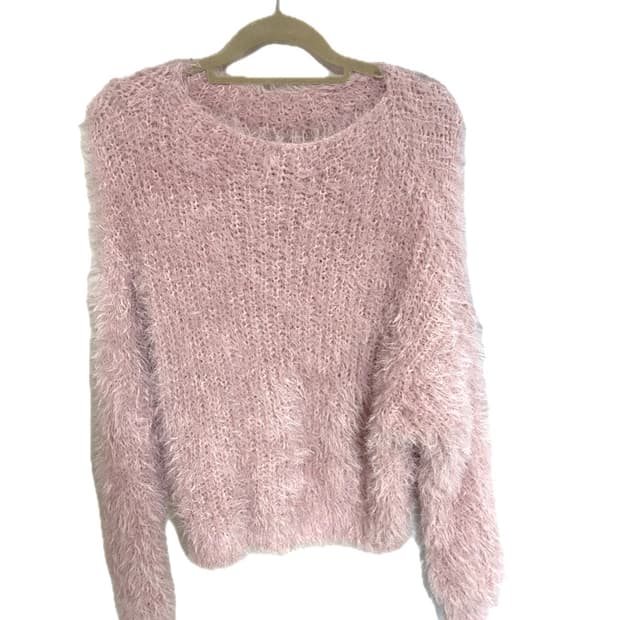 핑크 뽀글이 니트 /달천깔걸리스나계히메갸루모리걸로걀라떼갸루