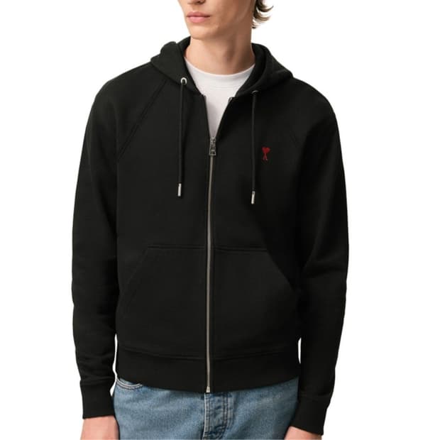 AMI 아미 하트 로고 남녀공용 후드 집업 2종 택1 색상 블랙 그레이
