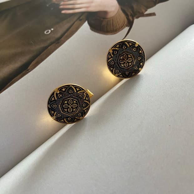 🖤 빈티지 에스닉 패턴 커프스링크