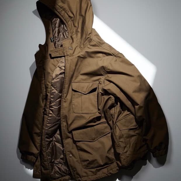 엔지니어드 가먼츠 X 유니클로 퍼프테크 유틸리티 자켓 브라운 
