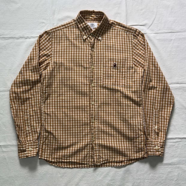 베이프 깅엄 체크 긴팔 셔츠