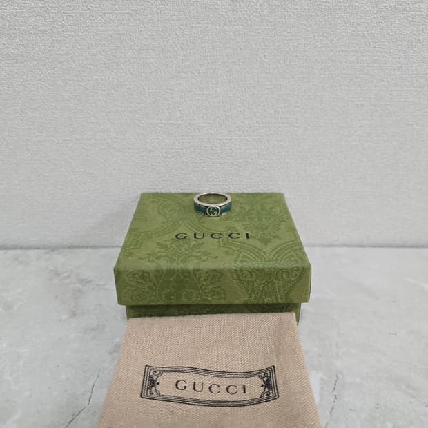 구찌 에나멜 인터로킹 링 반지 10호 판매
