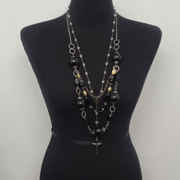 rosario cross necklace set