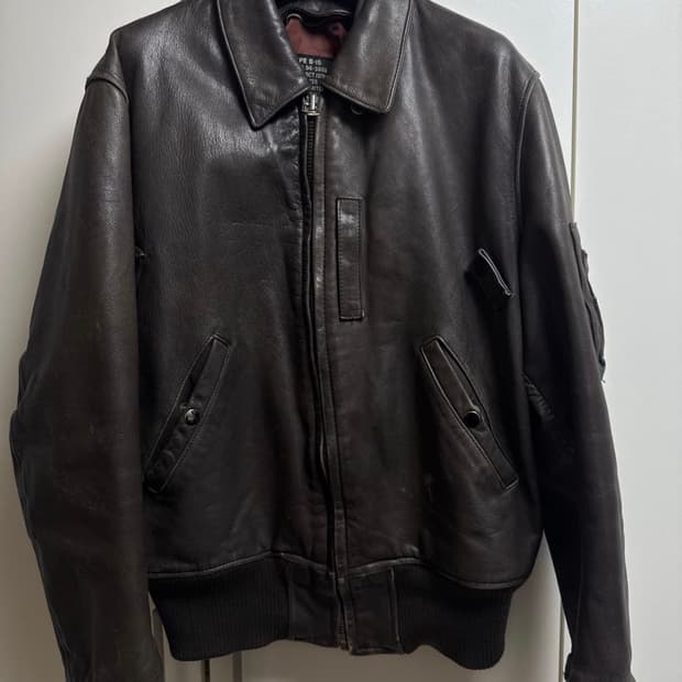 70s 아비렉스 A24 브라운 레더자켓