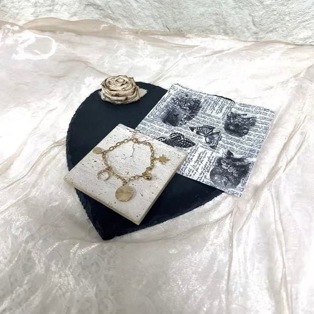 빈티지  달 하트 팔찌